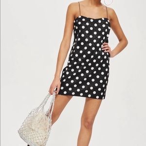 Topshop polka dot slip dress
